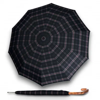 Obrázek produktu pro Knirps KNIRPS T.771 LONG CHECK NAVY - pánský holový vystřelovací deštník