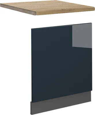 Produktbild von Frontblende Vicco Fame-Line Dunkelblau Hochglanz 60 cm , AP Eiche, Model 49689
