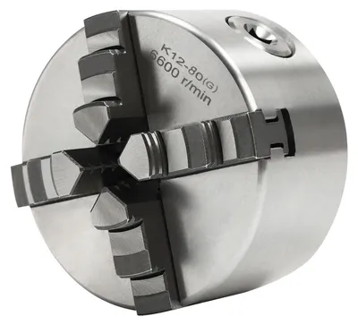 Image de Mandrin à serrage automatique - 4 mors - Diamètre 80 mm - Manuel - Pour machines CNC et universelles - Argent