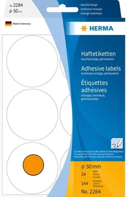 Immagine prodotto di Etichette multiuso 50 mm arancione fluorescente PU=10x144 pezzi