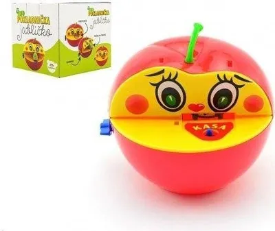 Immagine prodotto di Scatola del tesoro a forma di mela rossa con verme sulla chiave in plastica