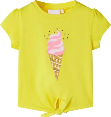 Produktbild von Kinder-T-Shirt Gelb Gr. 140 mit Eiscreme Aufdruck