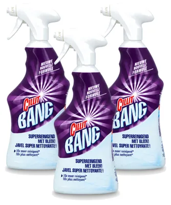 Produktbild von 3 x Cillit Bang Power Cleaner Bleiche & Hygiene Reinigerspray 750 ml - Vorteilspackung - 3 Stücke