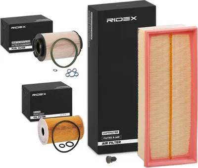 Produktbild von RIDEX Filterset Inspektionspaket Filtersatz für VW Golf VII Schrägheck (5G1, BQ1, BE1, BE2) Golf IV Schrägheck (1J1) GOLF VI (5K1) Golf V Schrägheck