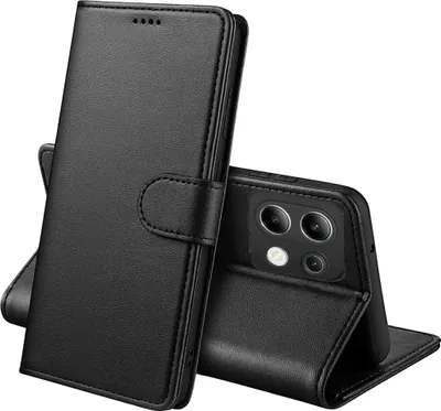 Immagine prodotto di Custodia per Xiaomi Redmi Note 13 4G - Portafoglio nero con patta per carte magnetizzate Custodia per telefono cellulare Phonillico®