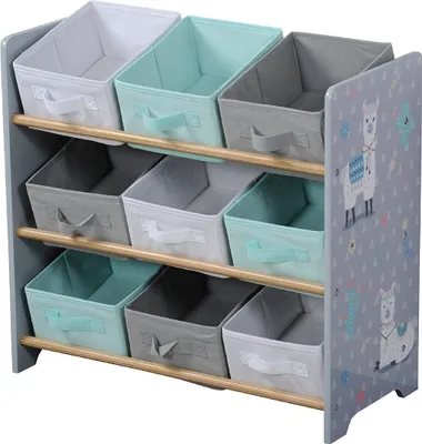Obrázek produktu pro KESPER Dětský Regál S Devíti Látkovými Boxy 65 X 60 X 30 cm Motiv Lama 17706