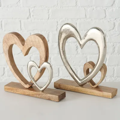 Produktbild von Aufsteller Deko Herzen Aluminium Holz