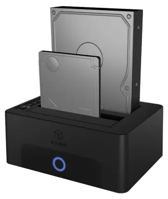 Zdjęcie produktu dla ICY BOX IB-1232CL-U3, HDD, SSD, Serial ATA III, 2.5,5.25", USB 3.2 Gen 1 (3.1 Gen 1) Type-A, Czarny, 5 Gbit/s