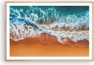 Produktbild von Gerahmtes Poster - Rahmen in heller Eiche - Sand Wasser Strand - 91,5x61 cm - Wand Bild - Wanddeko - Wandbilder - Kunstposter - Wandposter - Bilderrahmen - Bilder - Kunstdruck - P2NAA91x61-5021