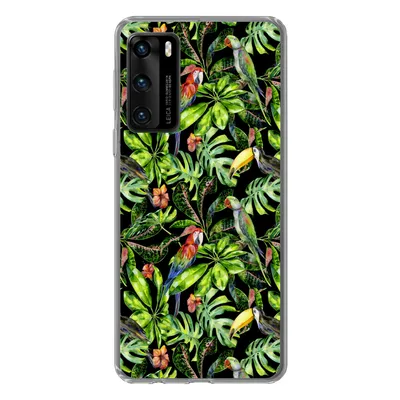Produktbild von MuchoWow® Handyhülle Schutzhülle Hülle für Huawei P40 Vögel - Tropisch - Muster Silikon Softcase Handy Hülle - Handytasche