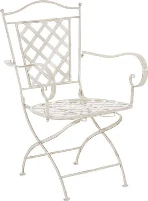 Produktbild von CLP Stuhl Adara handgefertigter Gartenstuhl aus Eisen antik-creme