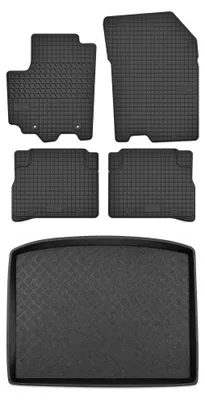 Productafbeelding van Rubberen automatten + kofferbakmat voor Suzuki SX4 S-Cross vanaf 2013 (hatchback) – 5-delig, zwart, op maat – Wielganizator