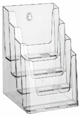 Produktbild von DIN A5 Prospektständer 4-fach Prospekthalter Hochformat Tischaufsteller oder Wandmontage