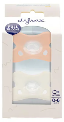 Productafbeelding van Difrax Fopspeen Natural 0-6 maand Siliconen Blossom (2 stuk)