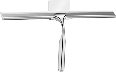 Imagen del producto de Limpiacristales para ducha, de acero inoxidable, con borde de silicona, de 35 cm, para baños y ventanas
