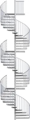 Produktbild von Spindeltreppe Ø 225 cm |Höhen: 702-884 cm| Ausstattung Premium | Stahlstufe
