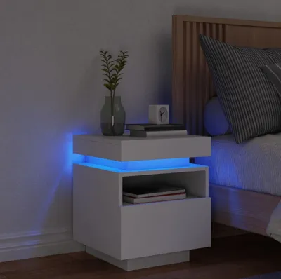 Immagine prodotto di Maison Exclusive - Comodino con luci LED Bianco 40x39x48,5 cm