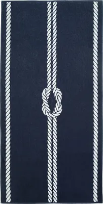 Produktbild von Strandtuch XXL aus Baumwolle, 100x200 cm, marine-weiß