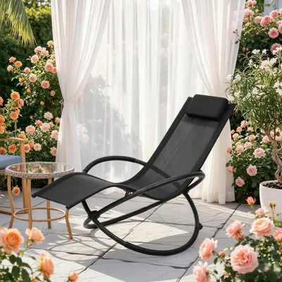 Zdjęcie produktu dla Leżak, eleganckie krzesło, fotel bujany, leżak (tylko z fotelem bujanym)