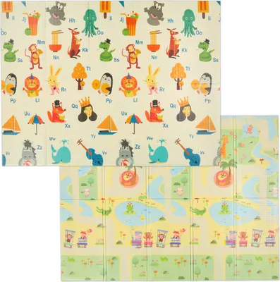 Produktbild von Relaxdays Spielmatte, faltbare Kindermatte, schadstofffrei, 200 x 150 cm, XPE-Schaumstoffmatte, Krabbelmatte Baby, bunt