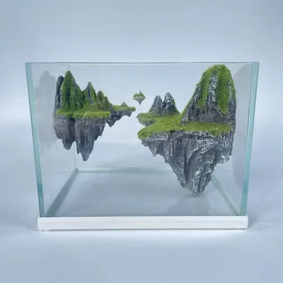 Nano-Aquarium 6 l, 22x17x16 cm, mit Felslandschaft
