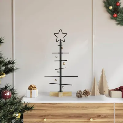 Immagine prodotto di Maison Exclusive - Albero di Natale in metallo, nero, 59,5 cm, acciaio con rivestimento a polvere