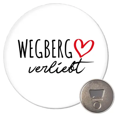 Produktbild von Huuraa Magnet Wegberg verliebt 59mm Kühlschrankmagnet rund Flaschenöffner Geschenkidee