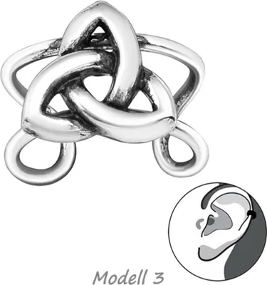 Produktbild von Ohrklemme Silber 925: Ear Cuff Fake Ohrring ohne Loch Modell 3
