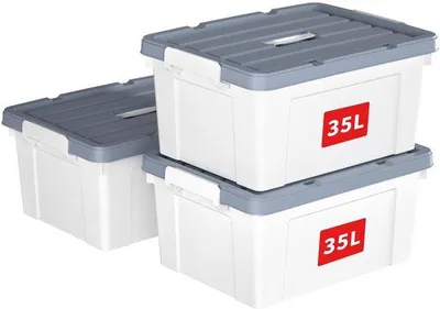Productafbeelding van Unyqoos® Ruime, stevige opbergboxen met deksel en handvat – stapelbaar, lichtdicht, gemaakt van hoogwaardig kunststof