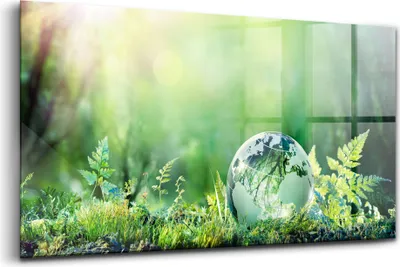 Produktbild von Wandmalerei auf Glas- Wanddekoration aus Glas - 120x60 - Der Globus Umweltkonzept