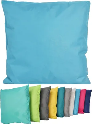 Produktbild von Outdoor Lounge Kissen 45x45cm Dekokissen Inkl. Füllung Wasserfest Sitzkissen Garten Stuhl Lotus Effekt , Farbe:Hellblau