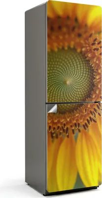 Zdjęcie produktu dla Szczegółowy wzór słonecznika - Naklejka na lodówkę - Naklejka na lodówkę - Dekoracja lodówki - Samoprzylepna folia na lodówkę - Dekoracja kuchni - 60x180 cm