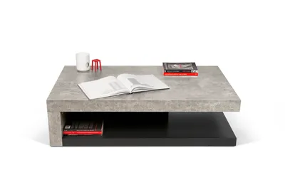 Produktbild von Temahome Detroit Couchtisch 29 x110x65 betonfarbig/schwarz