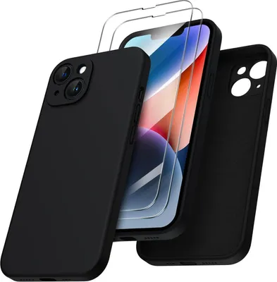 Produktbild von ORNARTO iPhone 14 Hülle 6,1 Zoll 2022 mit Screen Schutzfolie Schwarz