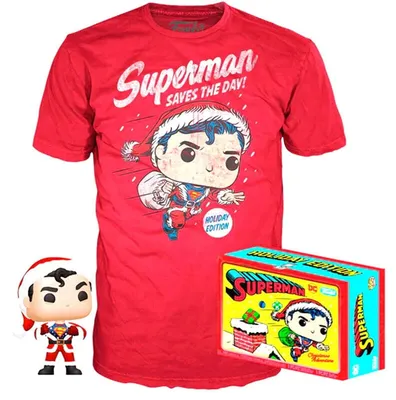 Productafbeelding van Funko POP! DC Superman XL-figuur + T-shirt