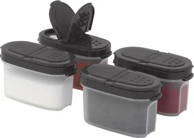 Gewürzbehälter 4er Set, 118 ml, luftdicht, mit Streu-/Ausgießdeckel