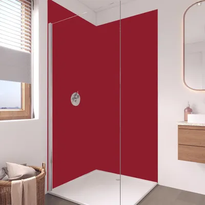 Produktbild von Duschrückwand Wandverkleidung für Dusche aus ALU 0,3 cm - 80 x 200 cm - RAL Rubinrot