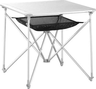 Produktbild von Klapptisch aus Aluminium mit Stauraum und Beinfreiheit - 70x70 cm