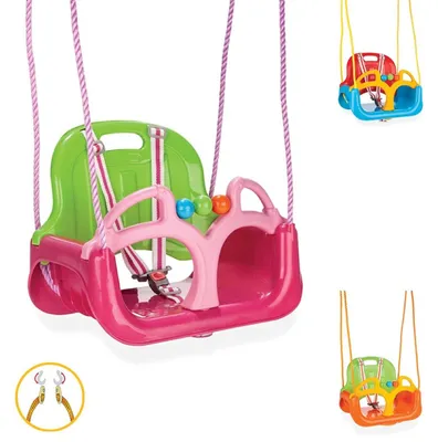 Produktbild von Pilsan Babyschaukel 3 in 1 Samba Swing 06129 mit abnehmbarem Bügel, Rückenlehne pink