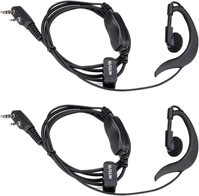 Image de Retevis RT5R Kit de protection du corps à deux voies Kit de protection du corps en forme de G compatible avec Retevis RT5R RT24 RT27 RT28 RT619