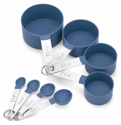 Messlöffel- und Messbecher-Set, 8-teilig, Edelstahl/Kunststoff