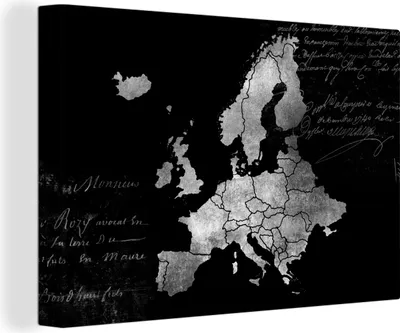 Obrázok produktu pre OneMillionCanvasses® - Výtlačky na plátno - 140x90 cm, Eurocard s kurzívou - čiernobiela, nástenná dekorácia