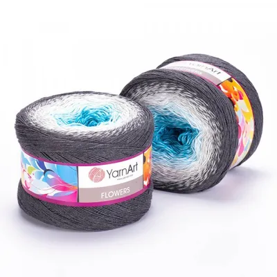 Produktbild von Yarn Art Flowers 251 Grey White Blue Strickgarn