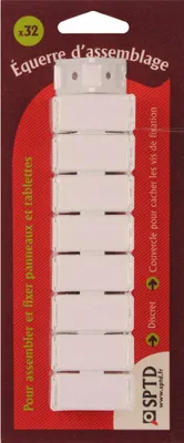 Image de 32 taquets d'assemblage blanc, L.1.5 x l.3 cm