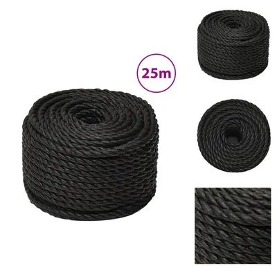Obrázok produktu pre vidaXL Pracovné lano čierne 14 mm 25 m polypropylén - Laná