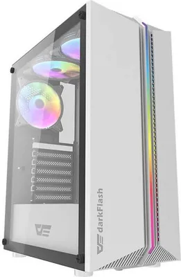 Produktbild von Darkflash Dk151 Led Computer Gehäuse (Weiß) + 3 Rgb Lüfter