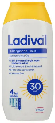 Produktbild von LADIVAL allergische Haut Sonnenschutz-Gel LSF 30 200ml PZN 19362674