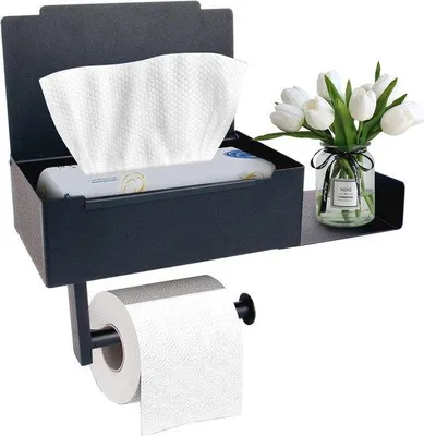 Produktbild von Toilettenschubernhalter Edelstahl schwarz Wandmontage