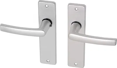 Immagine prodotto di Maniglie per porte con piastra cieca in alluminio - modello a blocco - per set
