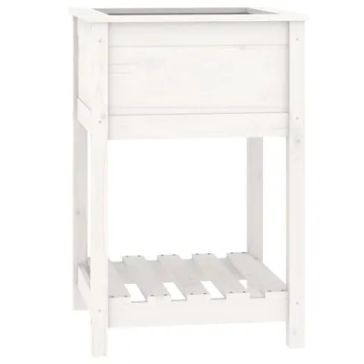 Immagine prodotto di vidaXL Fioriera con ripiano bianco 54x54x81 cm in legno di pino massiccio